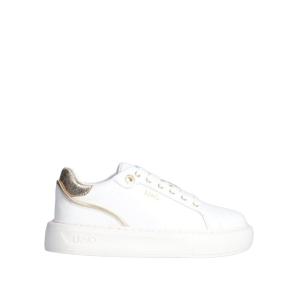 LIU JO LEATHER SNEAKERS WITH CRACKLE DETAIL