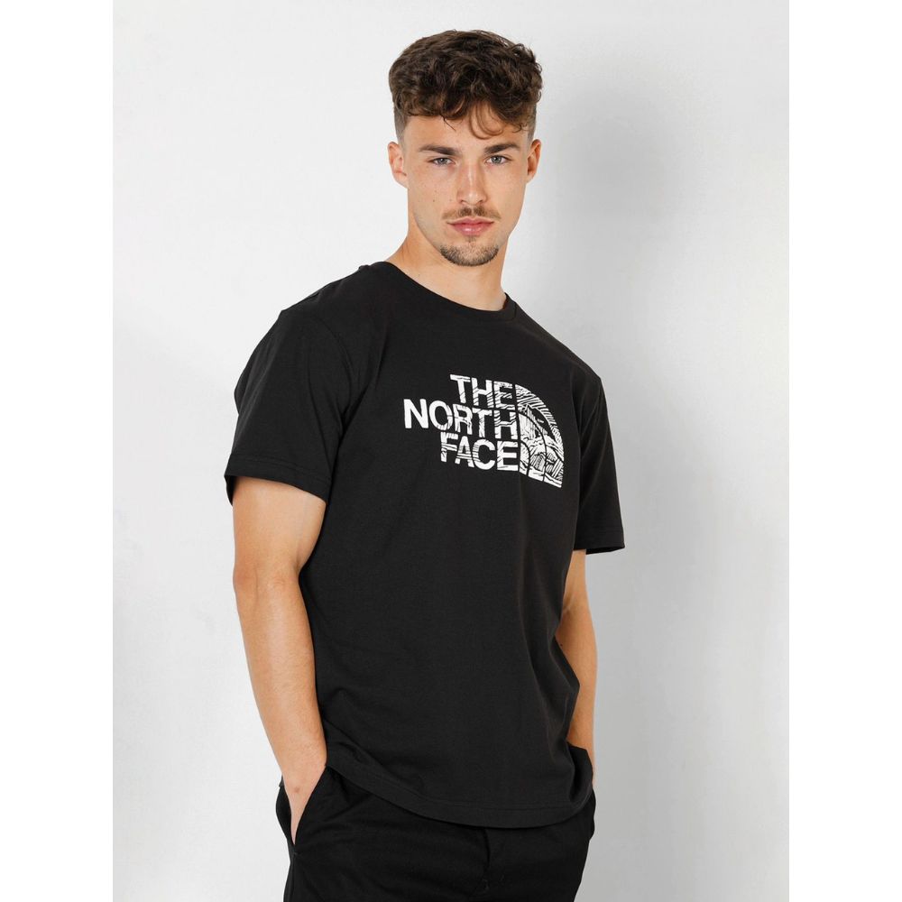 THE NORTH FACE LETTERING FRONT DESIGN BLACK TSHIRT