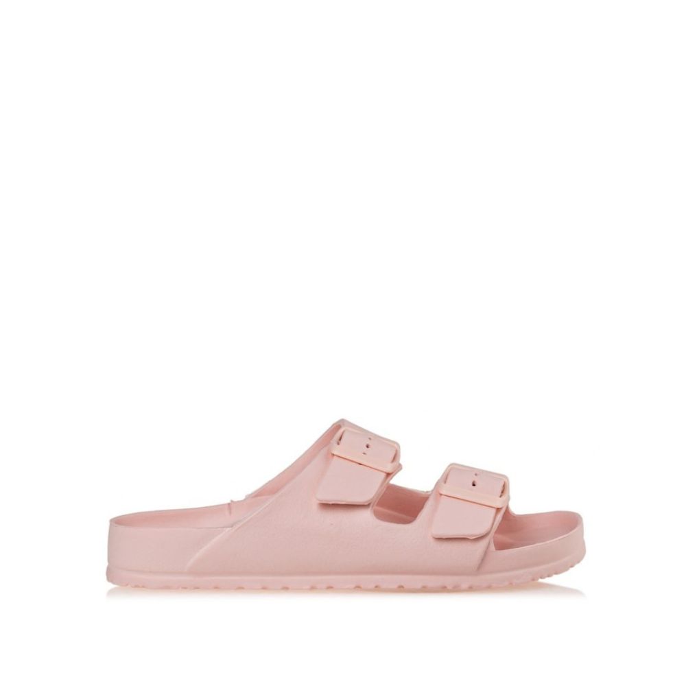 ENVIE PINK FLAT SANDALS WITH BUCKLES