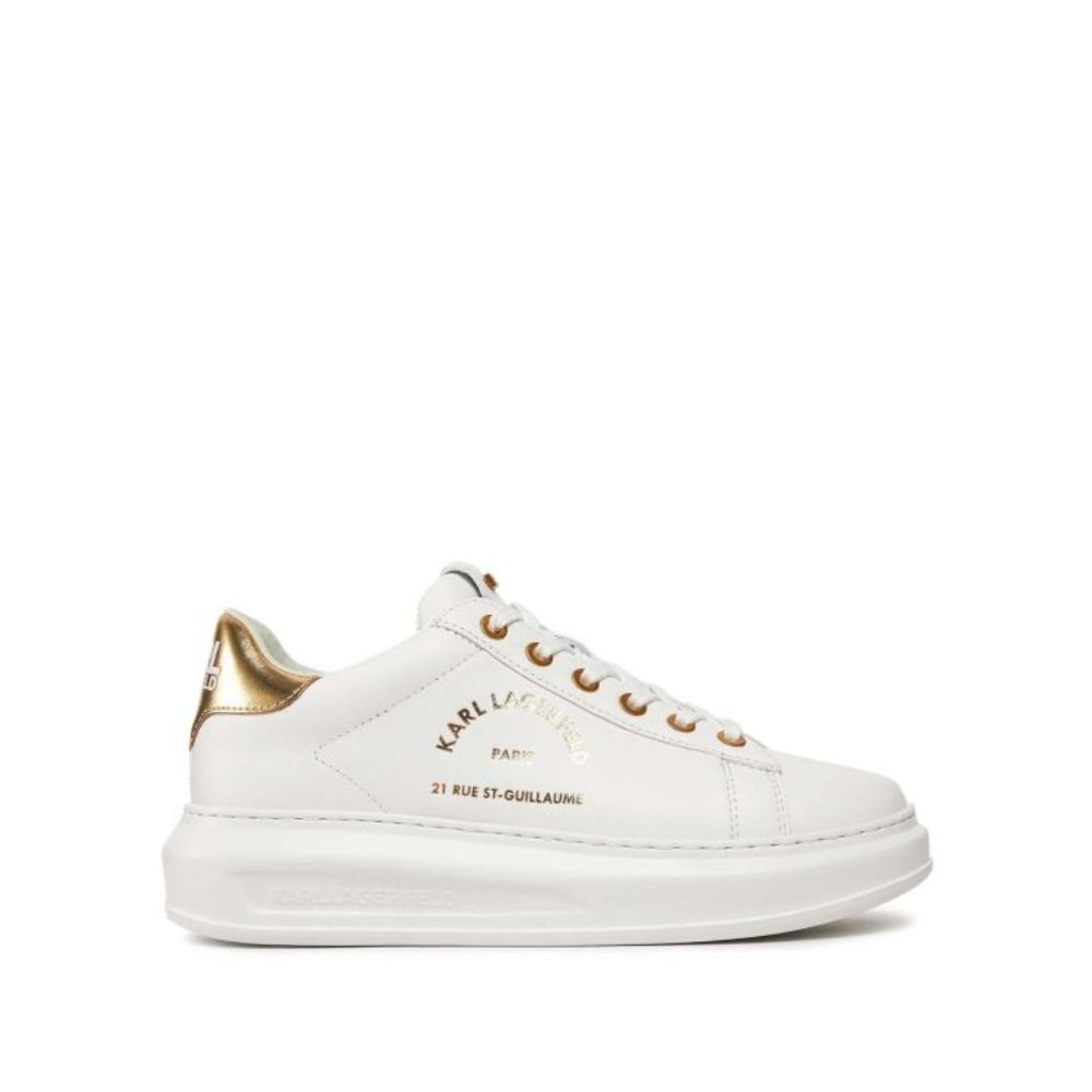KARL LAGERFELD WHITE LACE UP GOLD WOMEN SNEAKERS