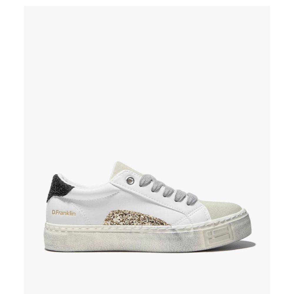D.FRANKLIN WHITE LOW TOP SNEAKERS