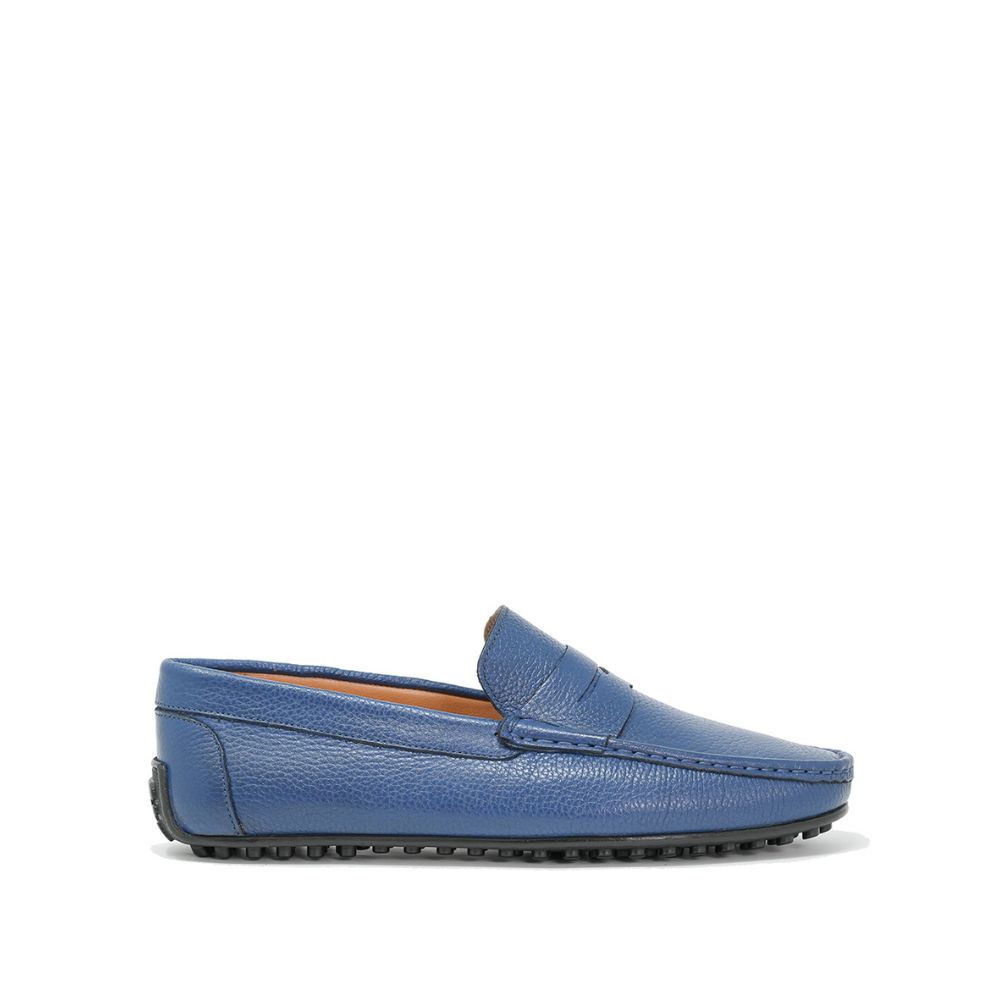 PARKLAND NAVY GRAINED LEATHER MOCCASIN