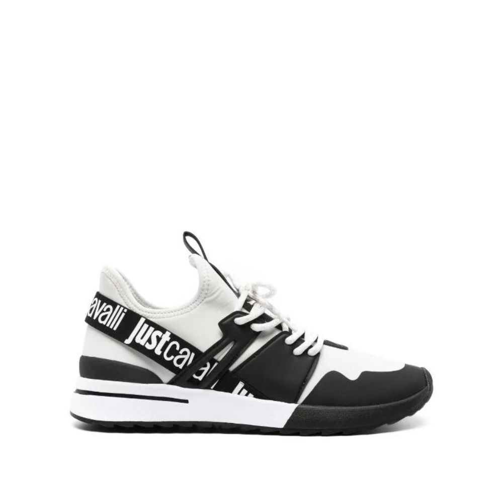 JUST CAVALLI MEN LACE UP WHITE SNEAKERS