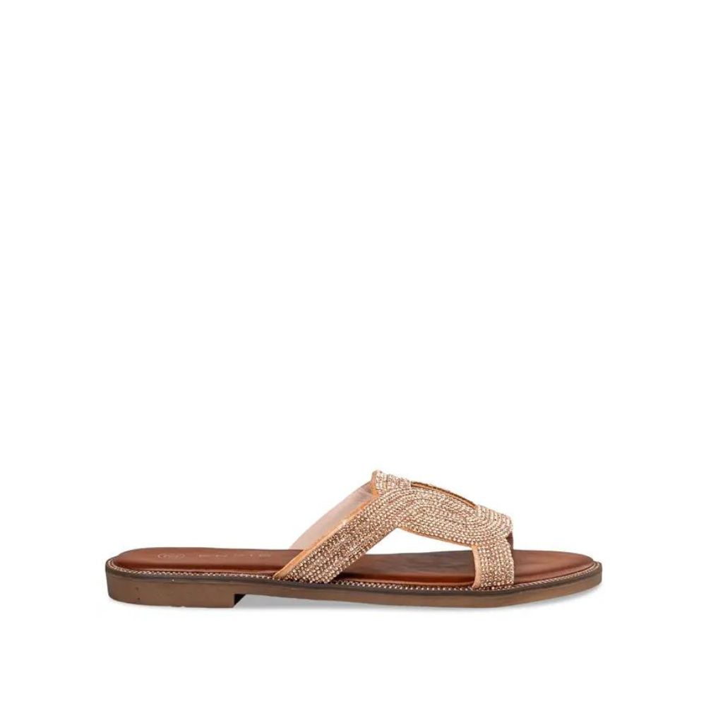 ENVIE ROSEGOLD SLIPPER SYNTHETIC LEATHER