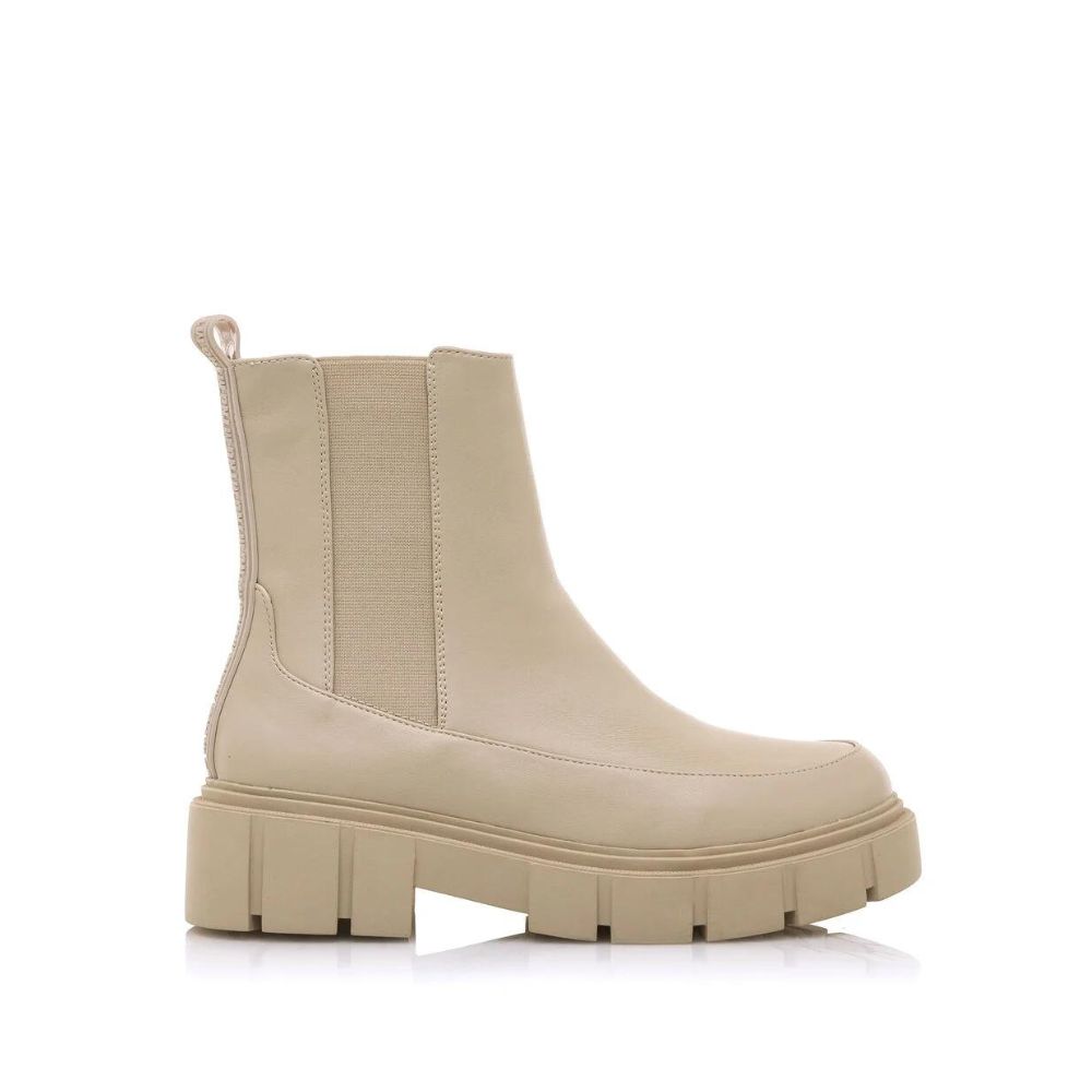 MTNG BEIGE FLAT ANKLE BOOTS