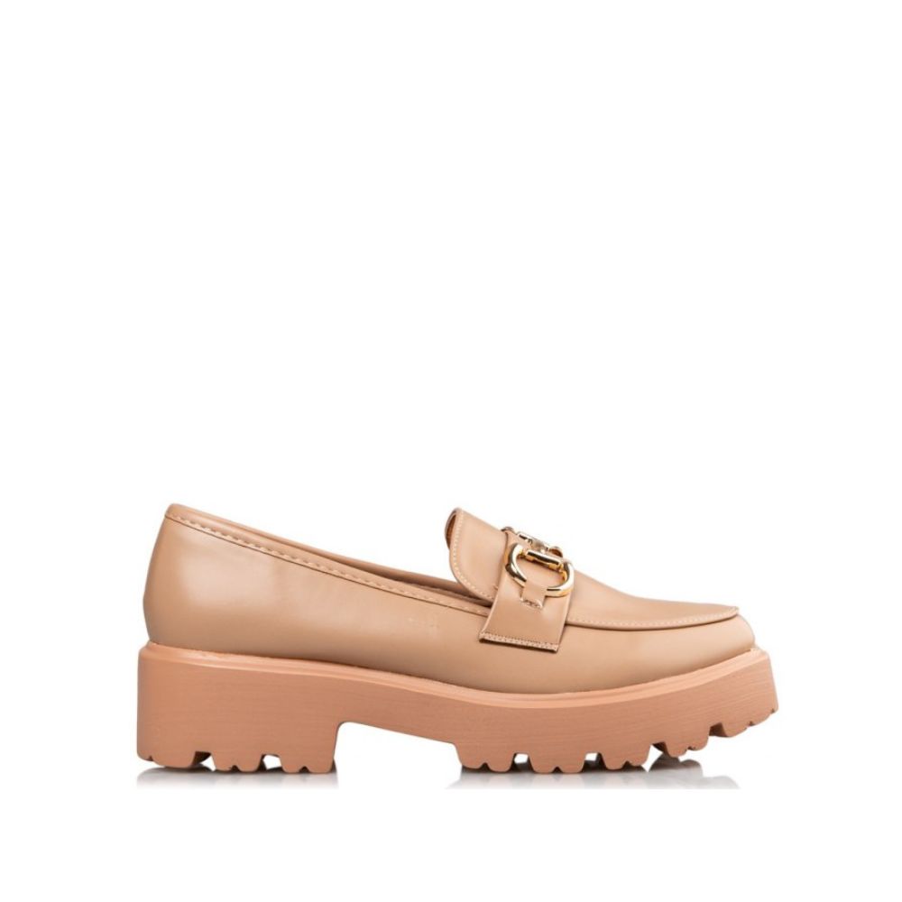 ENVIE BEIGE CHUNKY LOAFERS