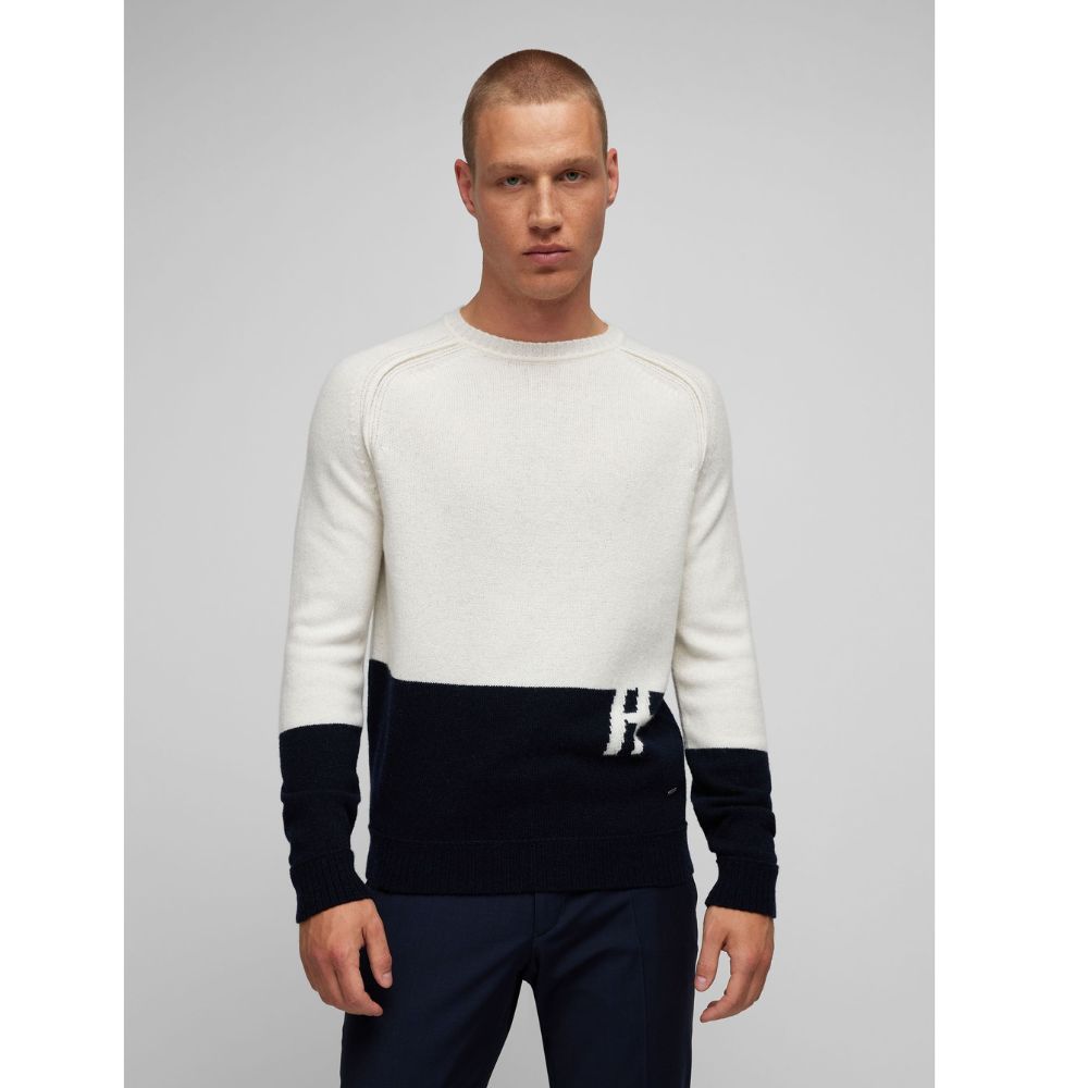 HECHTER NAVY AND WHITE MEN KNITWEAR