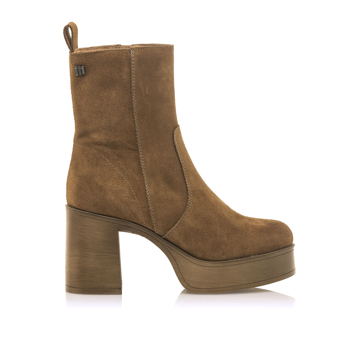 MTNG BROWN LEATHER ANKLE BOOTS