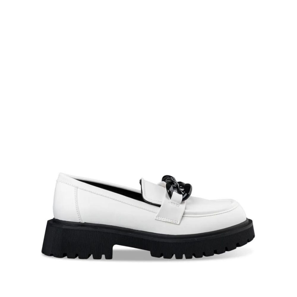 ENVIE WHITE CHUNKY LOAFERS