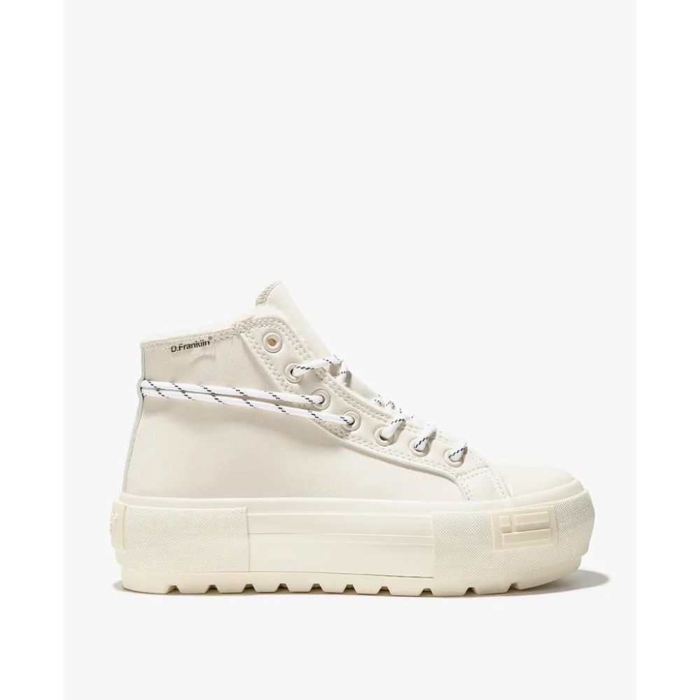 D.FRANKLIN OFF WHITE ONE WAY FUR SNEAKERS